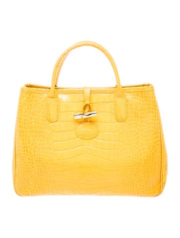 Embossed Leather Top Handle Bag