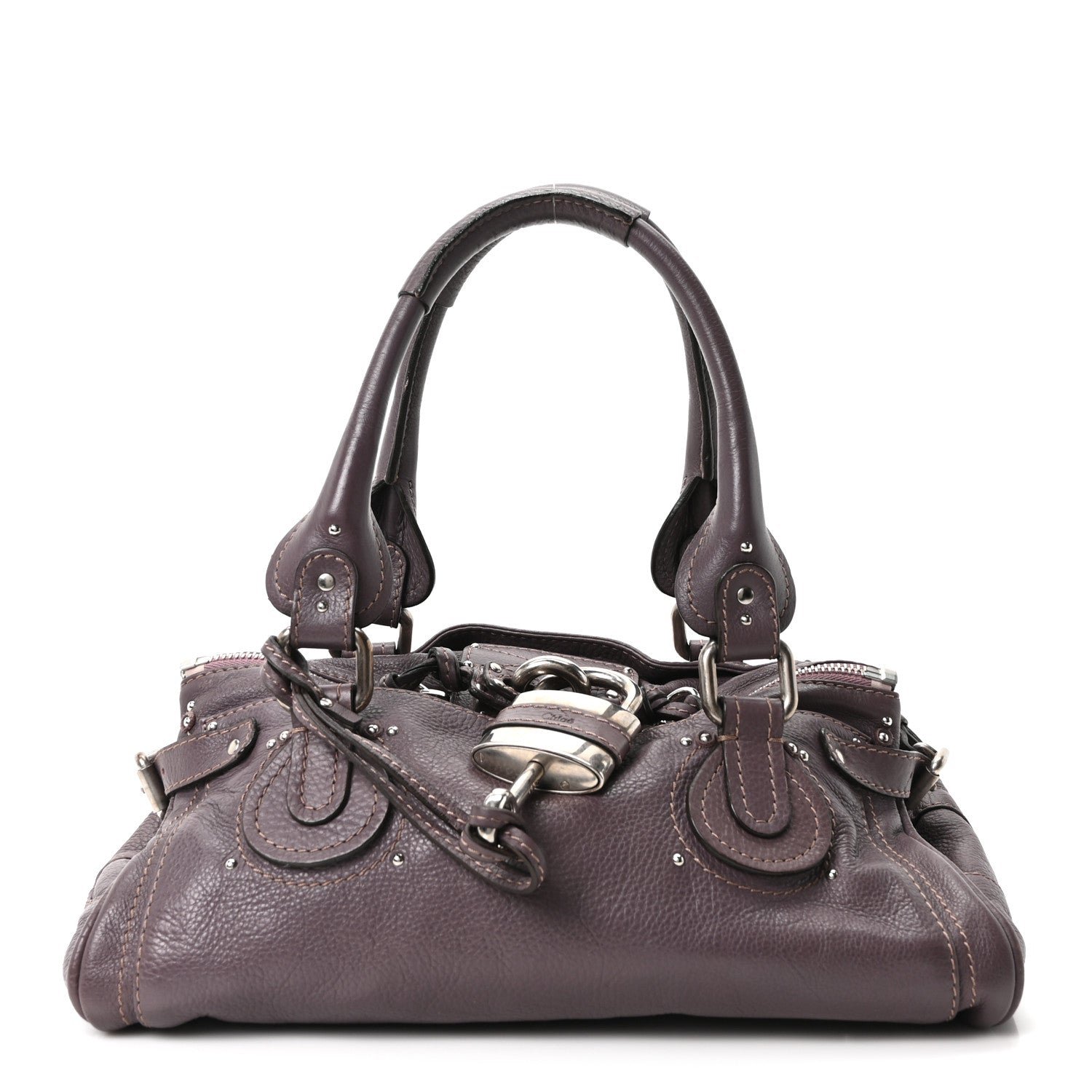Chloe Calfskin Medium Paddington Satchel Purple