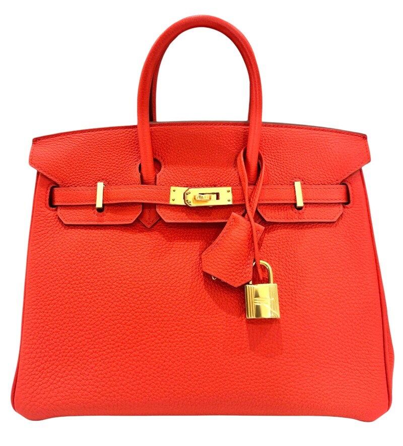 Orange Poppy Togo Birkin 25 Gold Hardware, 2015