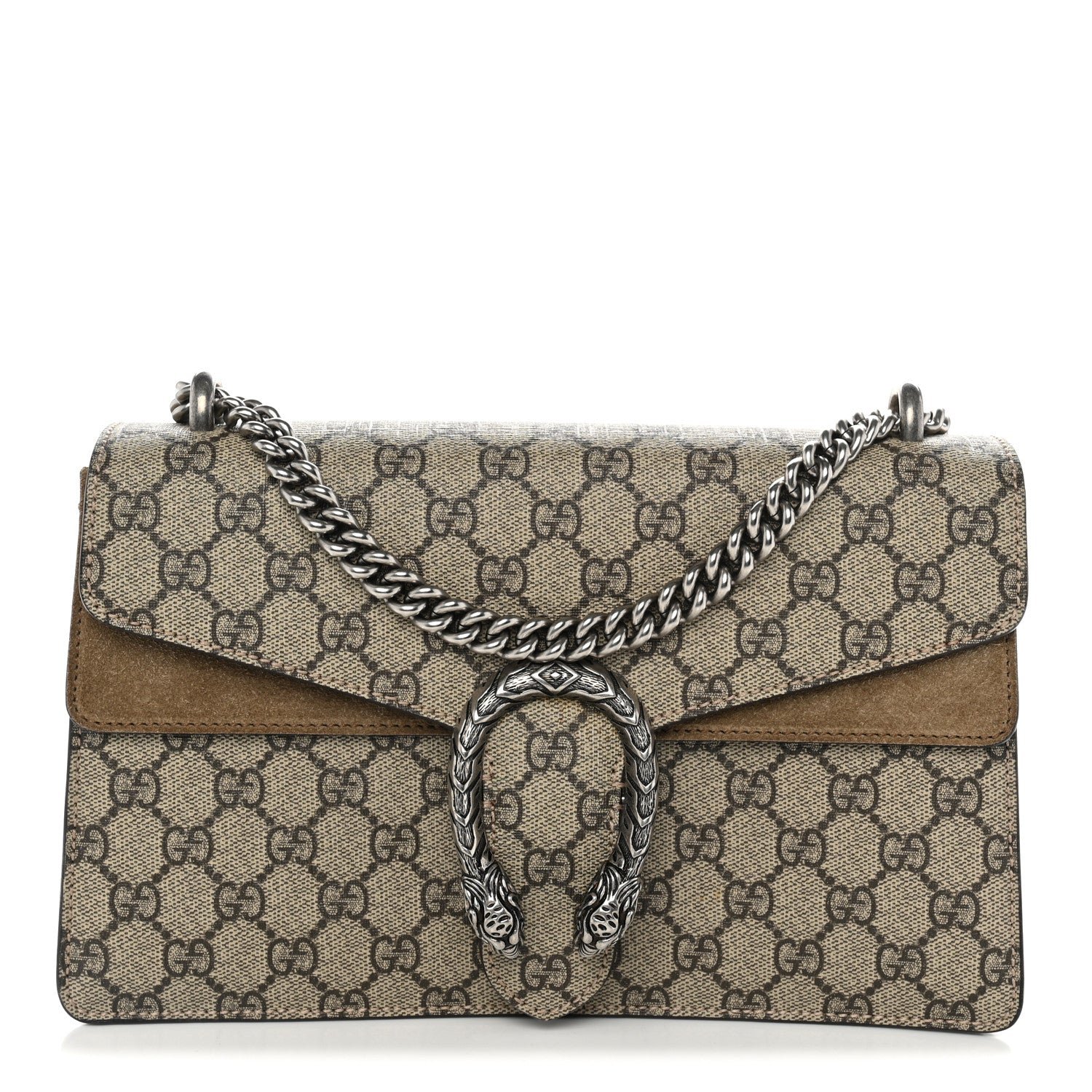 Gucci GG Supreme Monogram Small Dionysus Shoulder Bag Taupe