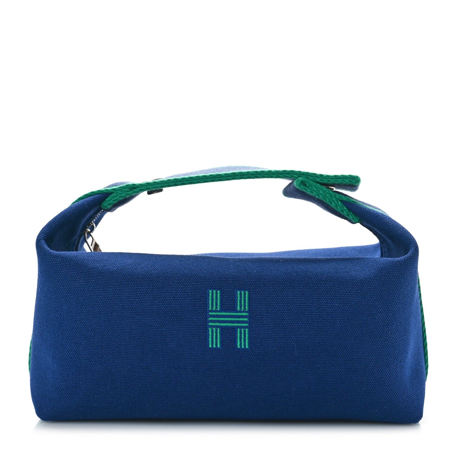 Hermes Canvas Large Bride-A-Brac Pouch Marine