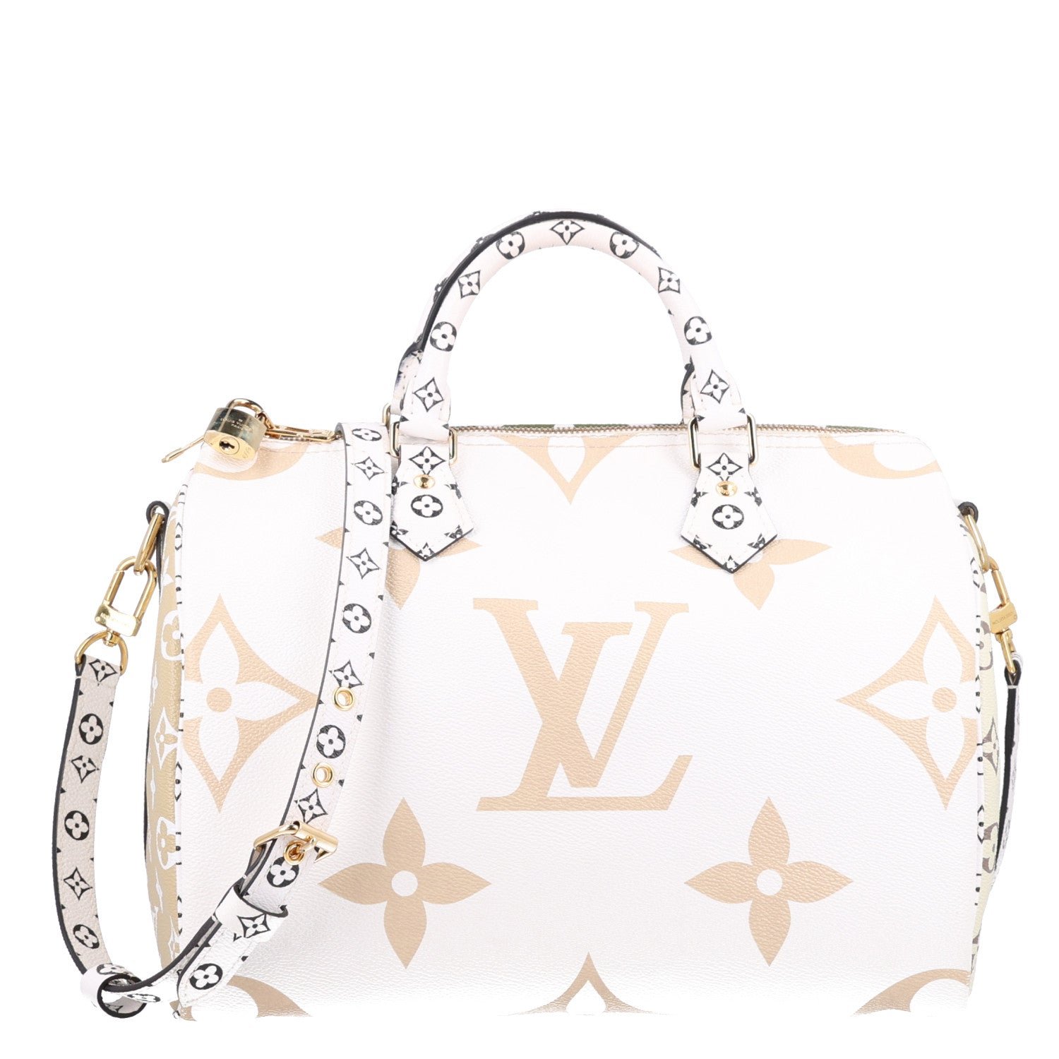 Louis Vuitton Monogram Giant Speedy Bandouliere 30 Kaki Beige