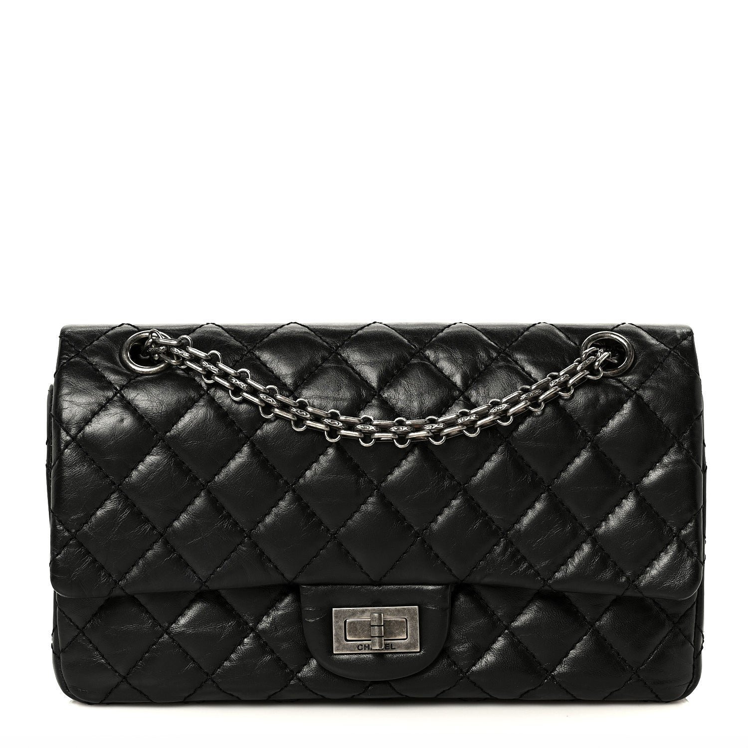 Chanel Aged Calfskin Quilted 2.55 Reissue 225 Flap Black