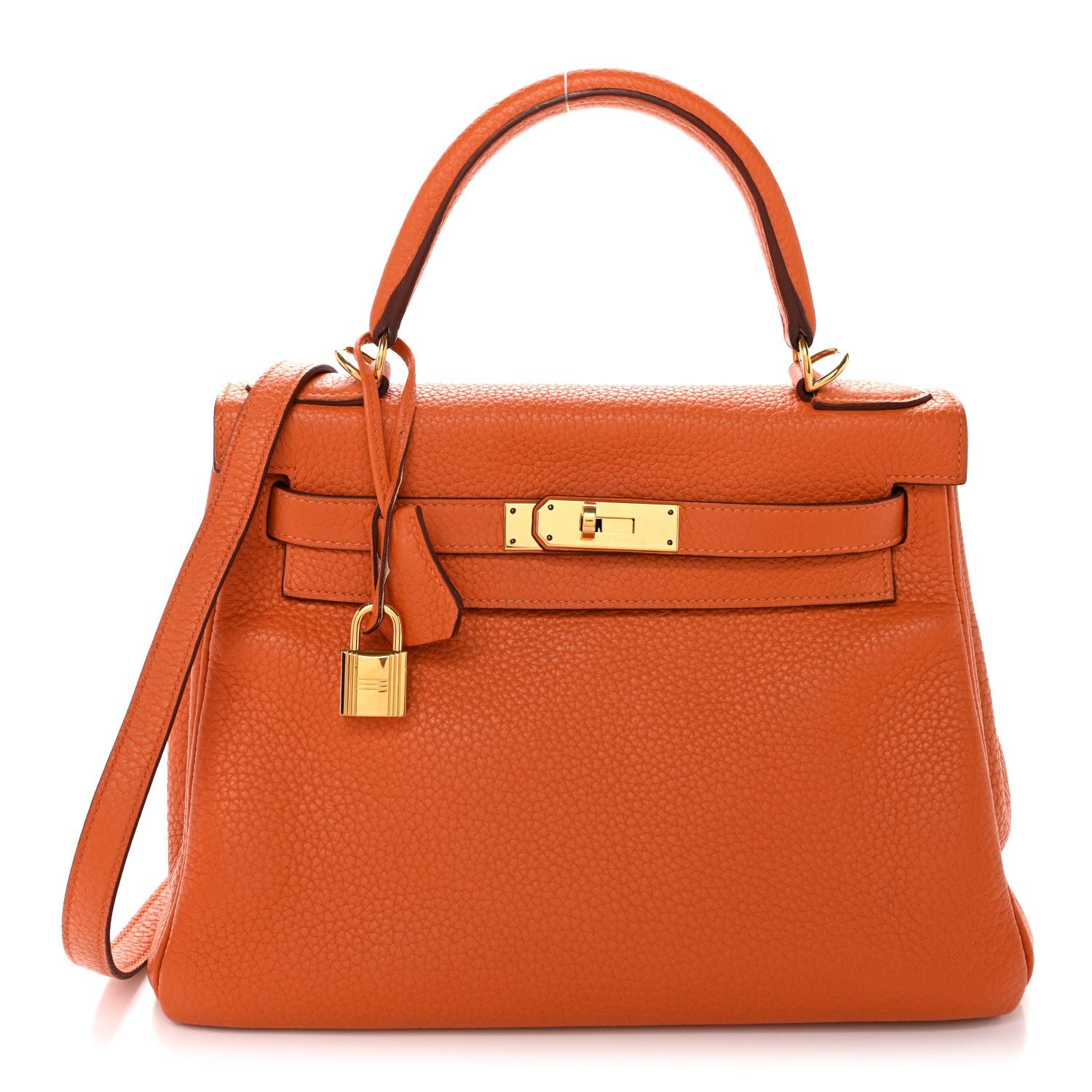 Hermes Taurillon Clemence Kelly Retourne 28 Orange