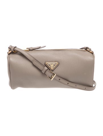 Prada Enameled Metal Triangle Shoulder Bag