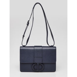 Dior Christian Dior Blue Ultramatte Leather Montaigne 30 Flap Bag