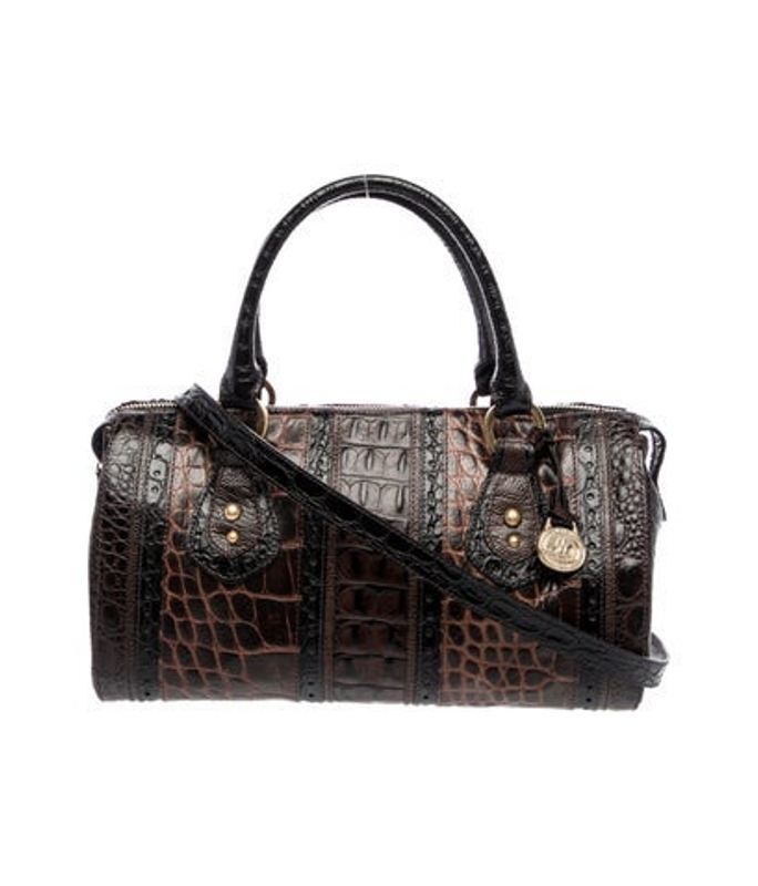 Brahmin Embossed Leather Top Handle Bag