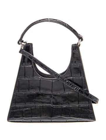 Staud Embossed Leather Top Handle Bag