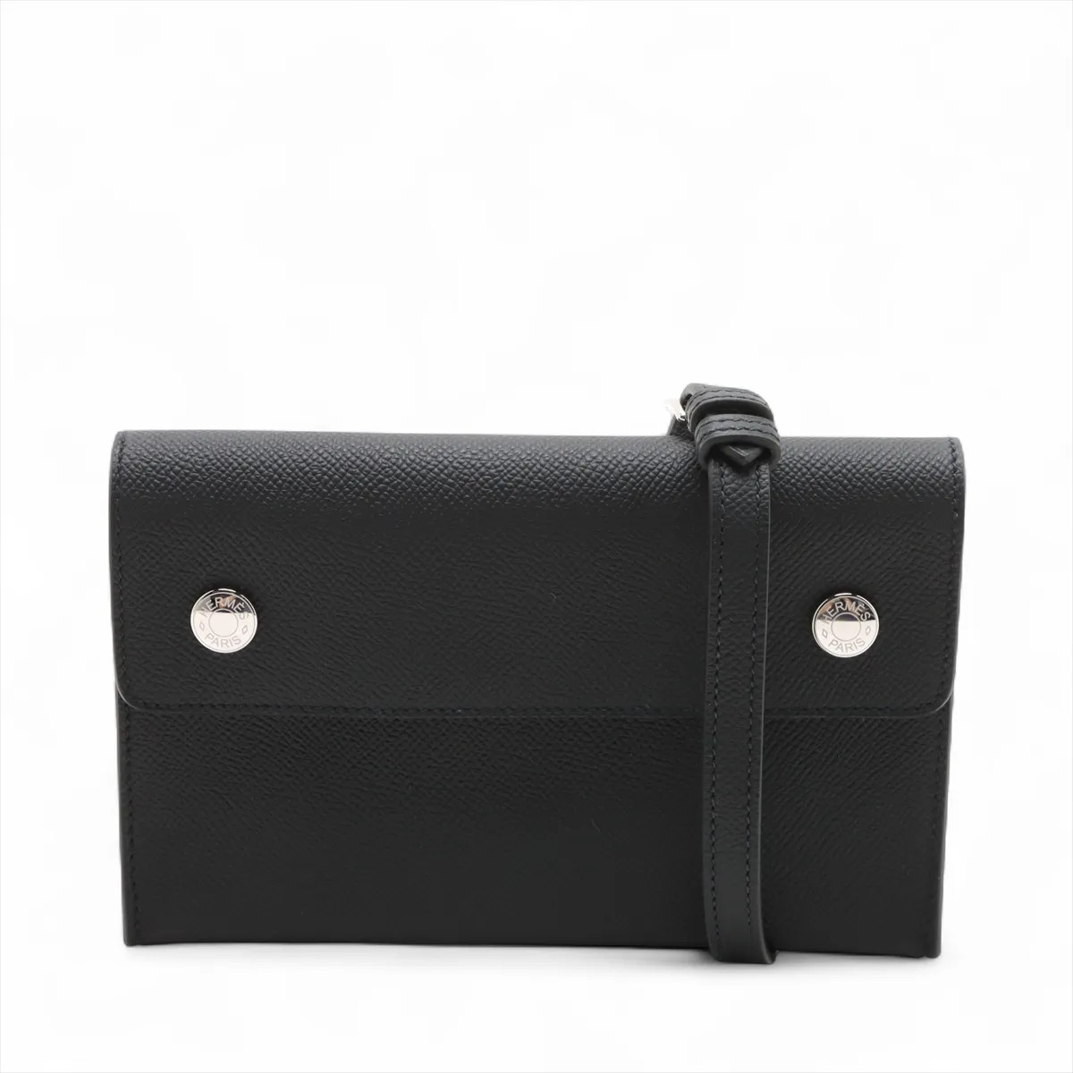 Hermès Hermès snap Togo Veau Epsom Black Silver Metal Fittings
