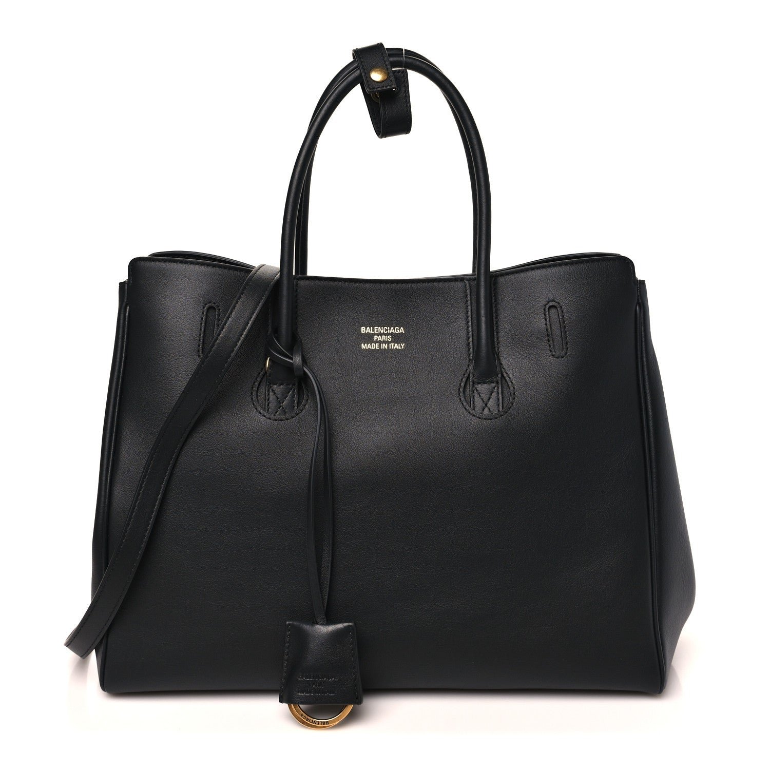 Balenciaga Smooth Calfskin Hampton Carry All Bag Black