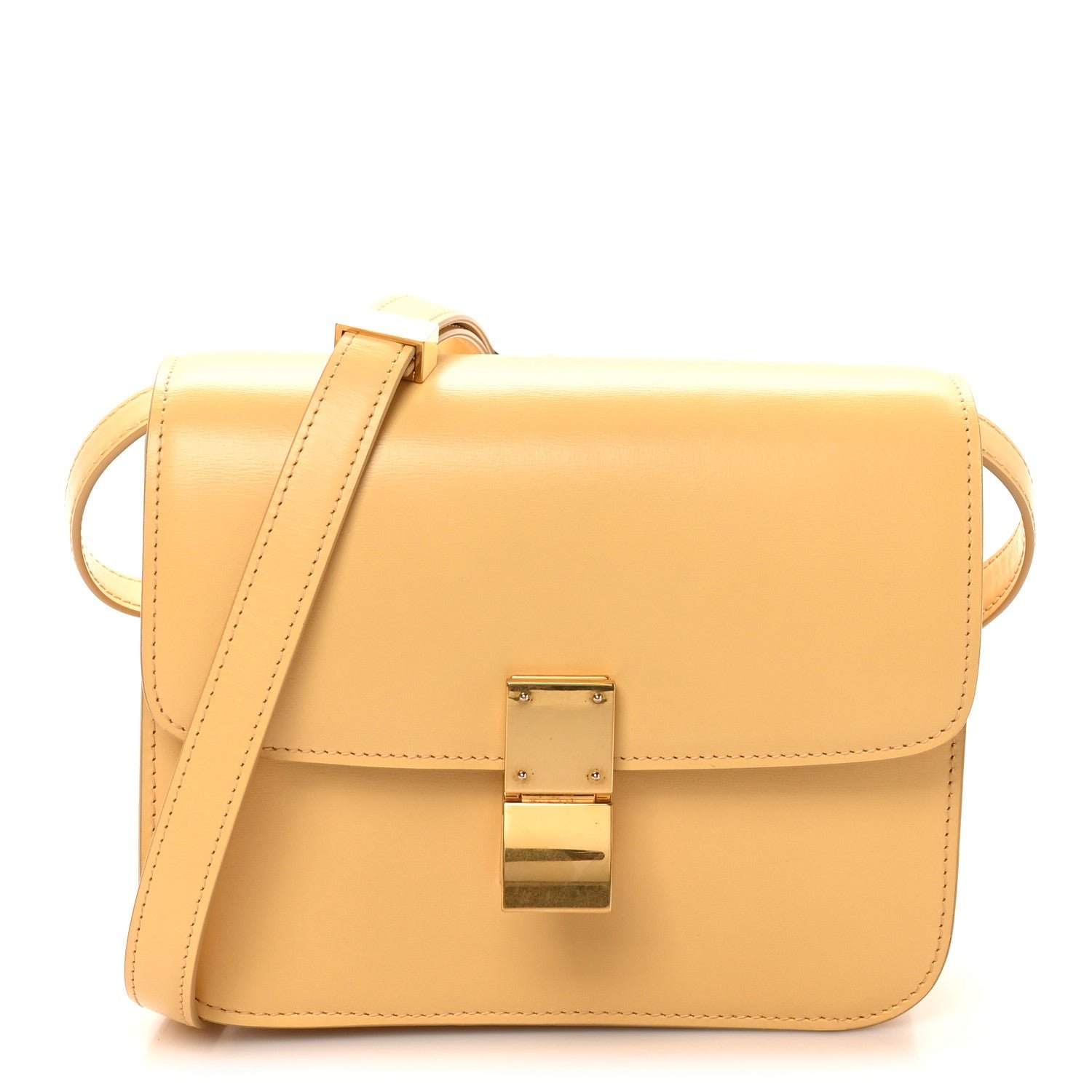 Celine Liege Calfskin Teen Classic Box Flap Bag Sand