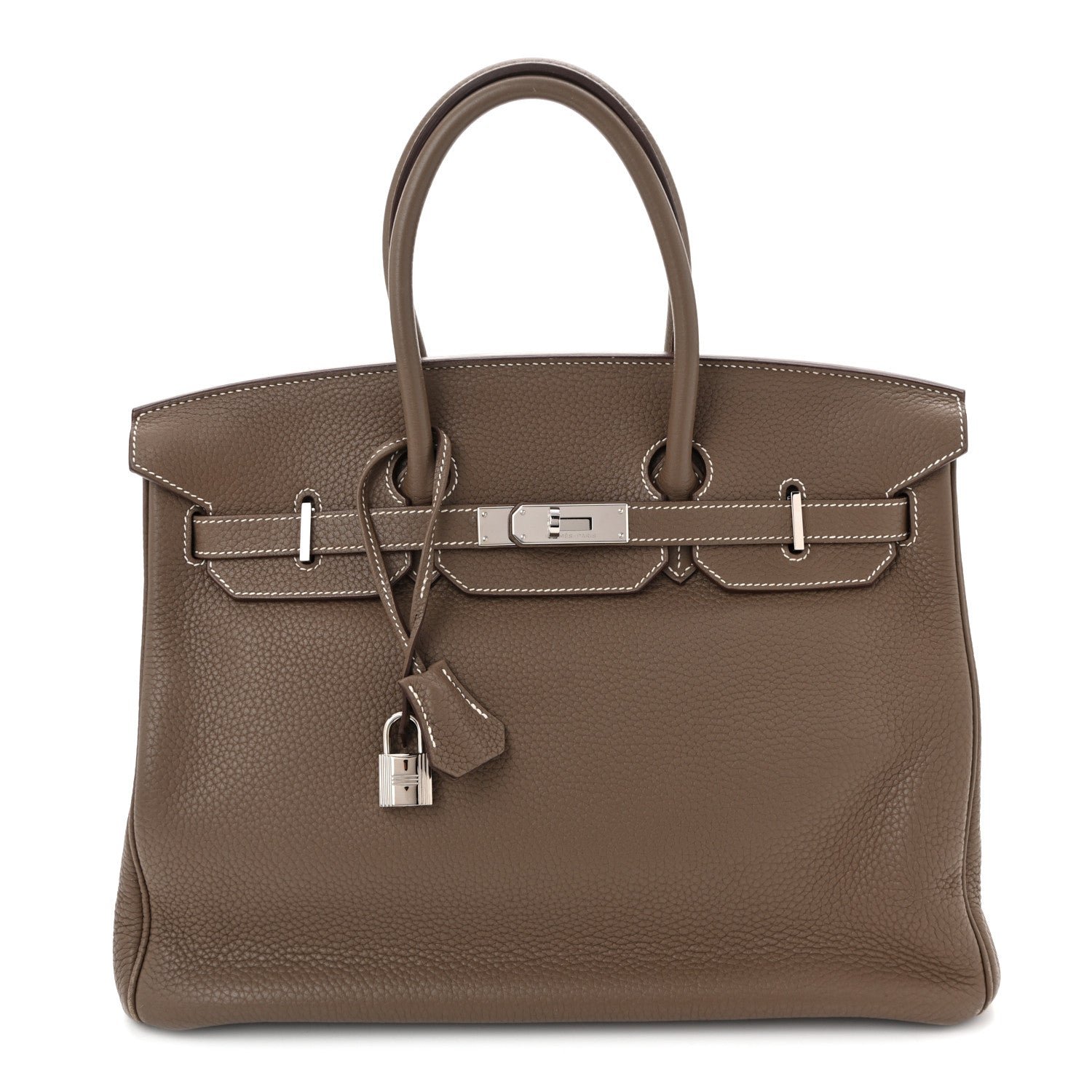 Hermes Taurillon Clemence Birkin 35 Etoupe
