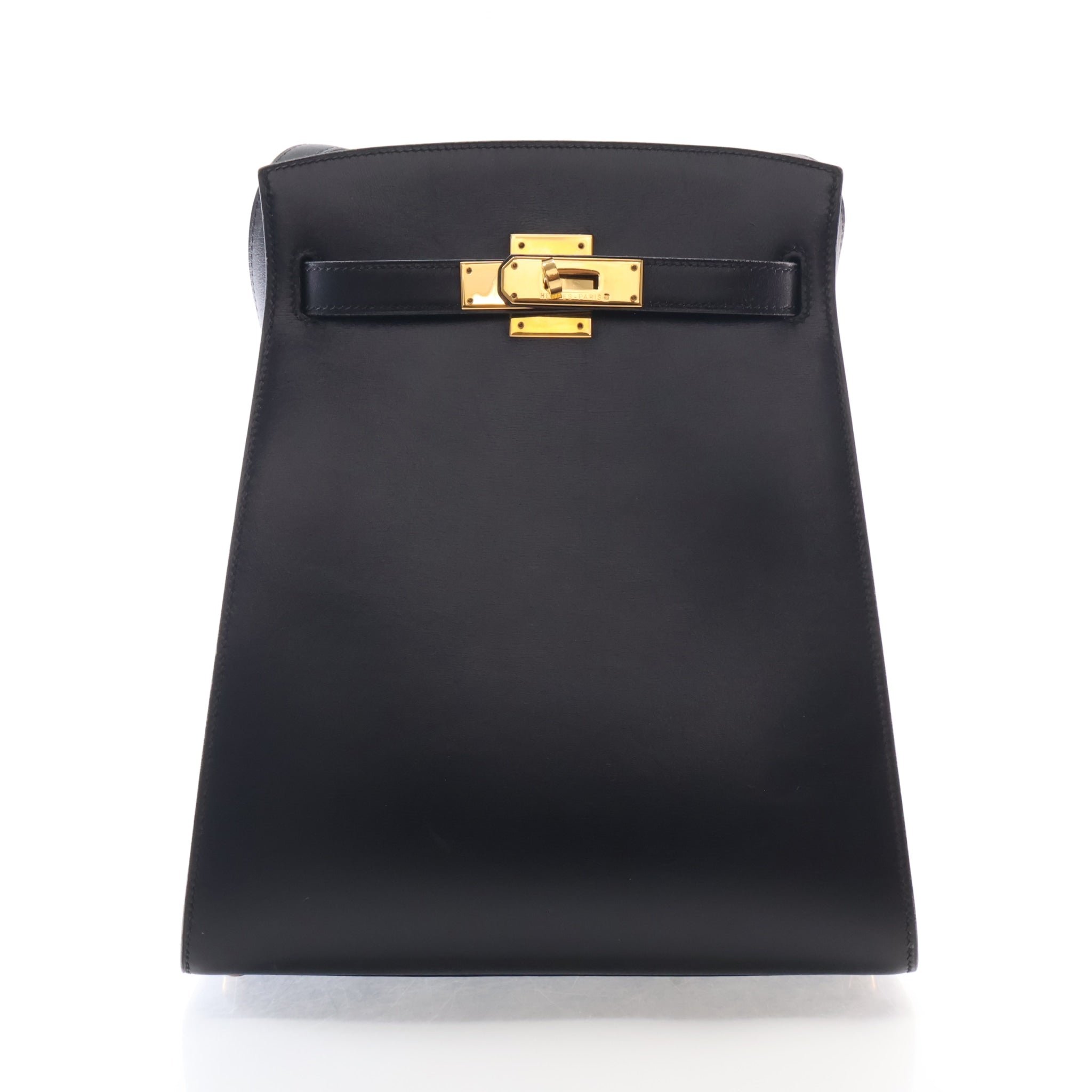 Hermes Vintage Noir Box Calf Kelly Sport MM