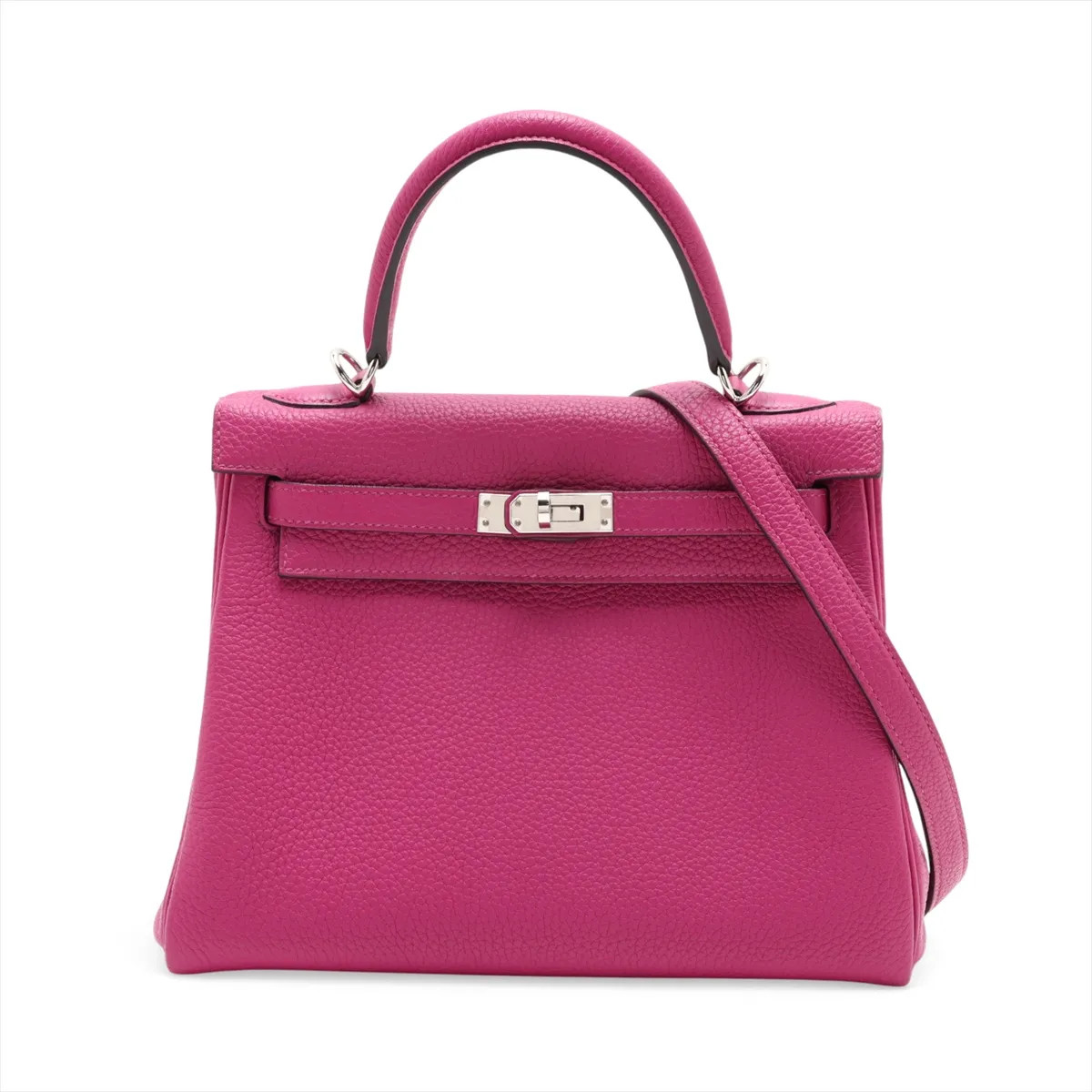 Hermès Kelly 25 Le Tournay Togo Rose Purple Silver Metal Fittings