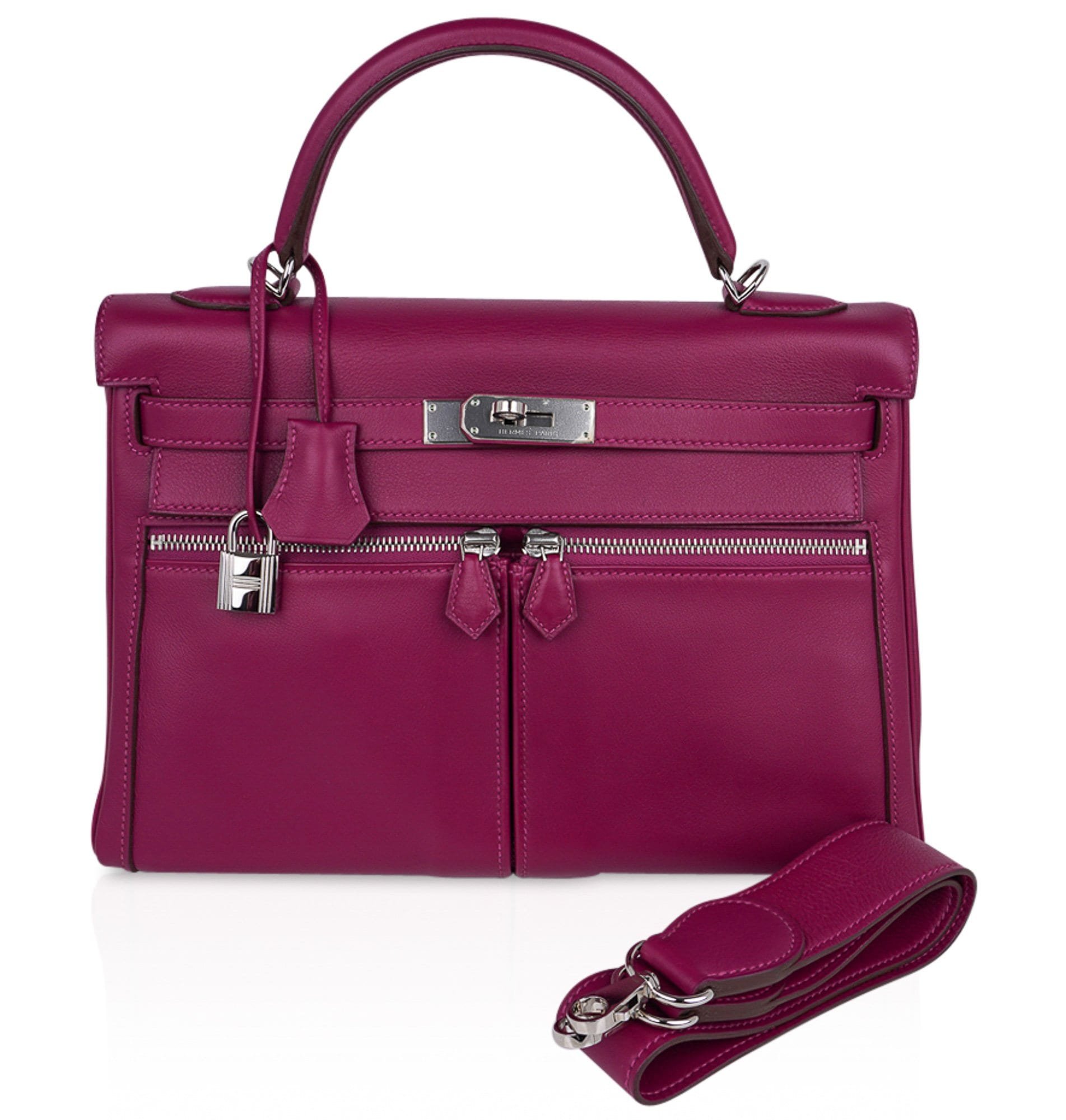 Hermes Hermes Limited Edition Kelly 32 Lakis Bag Tosca Swift Leather with Palladium Hardware