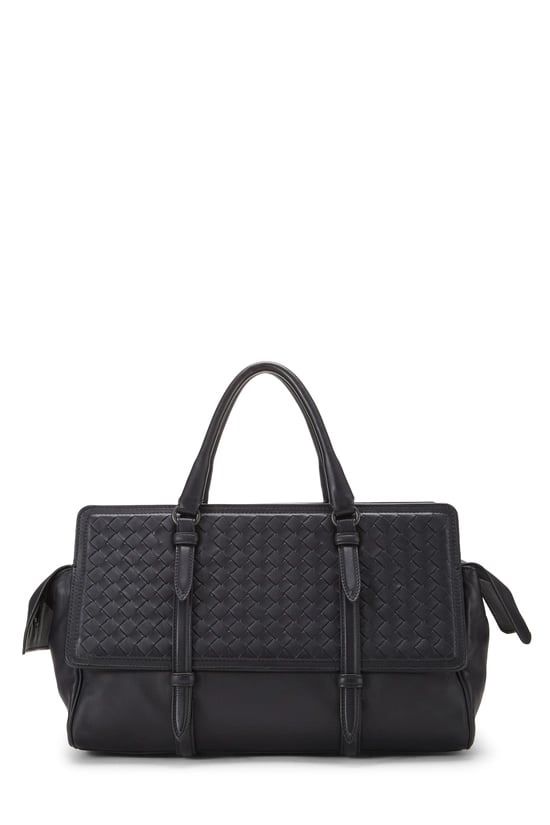 Black Intrecciato Monaco Tote Medium