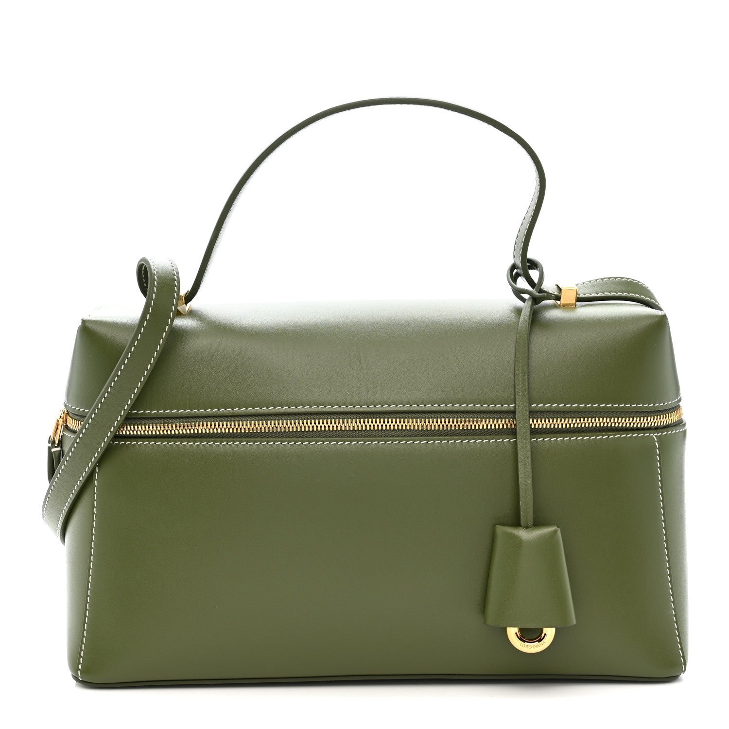 Loro Piana Saddle Calfskin Extra Bag L27 Dark Lichen