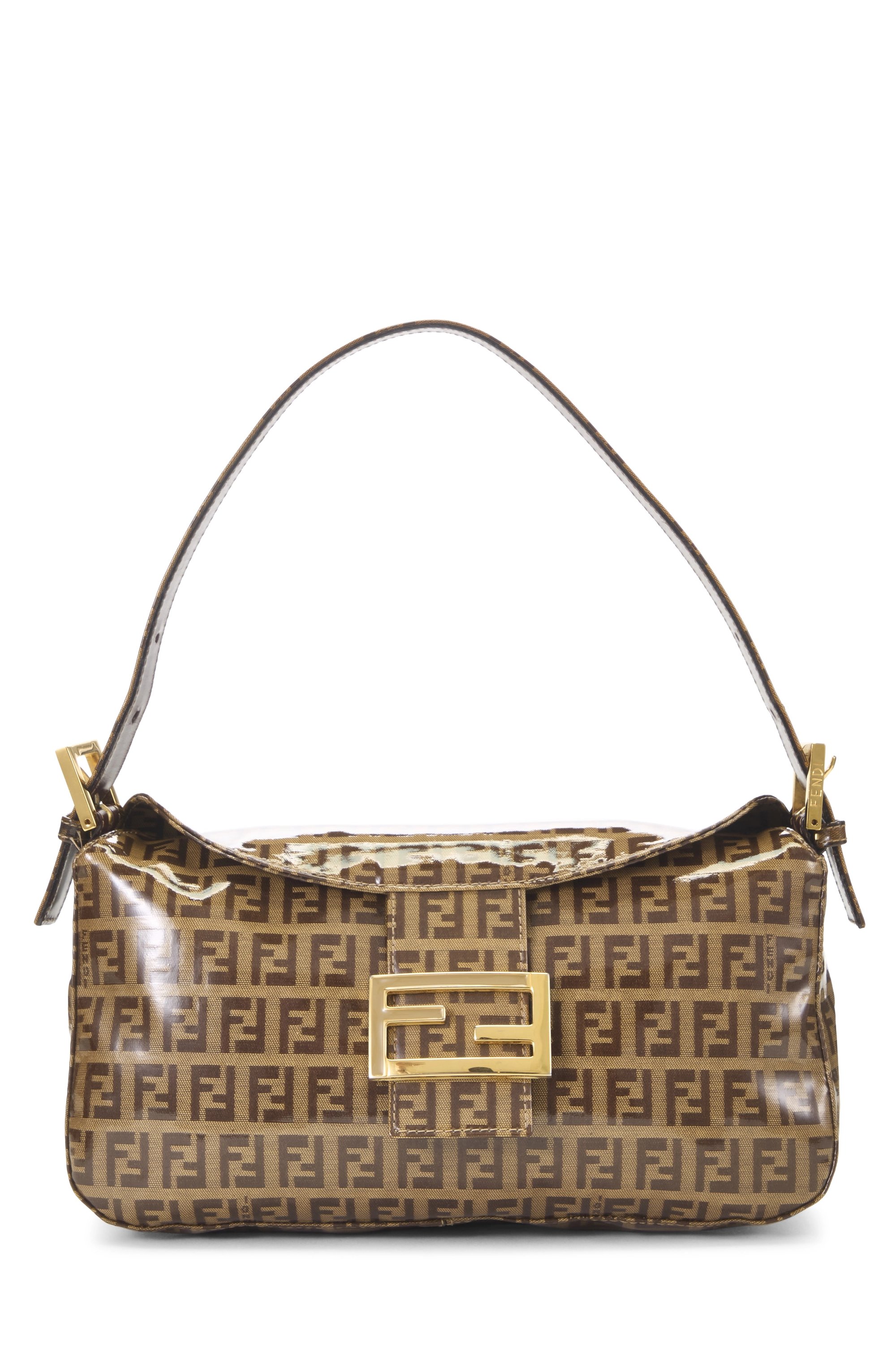 Brown Zucchino Vinyl Shoulder Bag