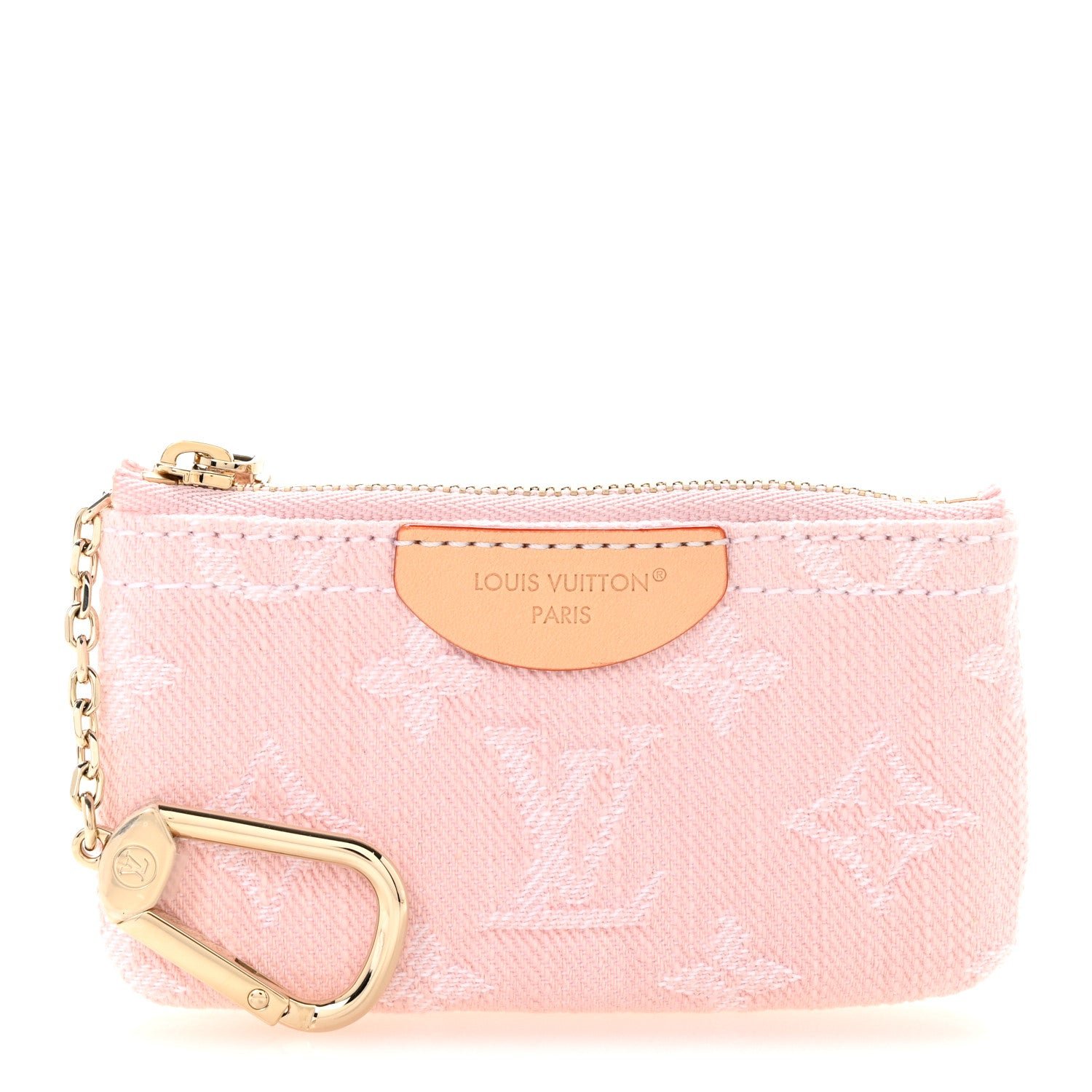 Louis Vuitton Monogram Denim Key Pouch Washed Pink
