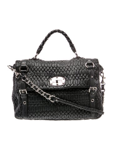 Miu Miu Leather Top Handle Bag