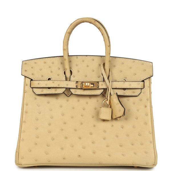 Hermes Hermes Birkin 25 Trench Ostrich Gold Hardware