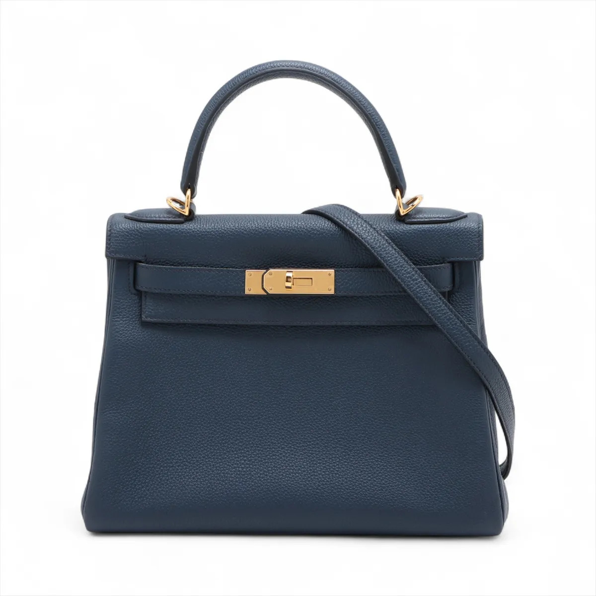 Hermès Kelly 28 Le Tournay Togo Blue Blues Gold Metal Fittings