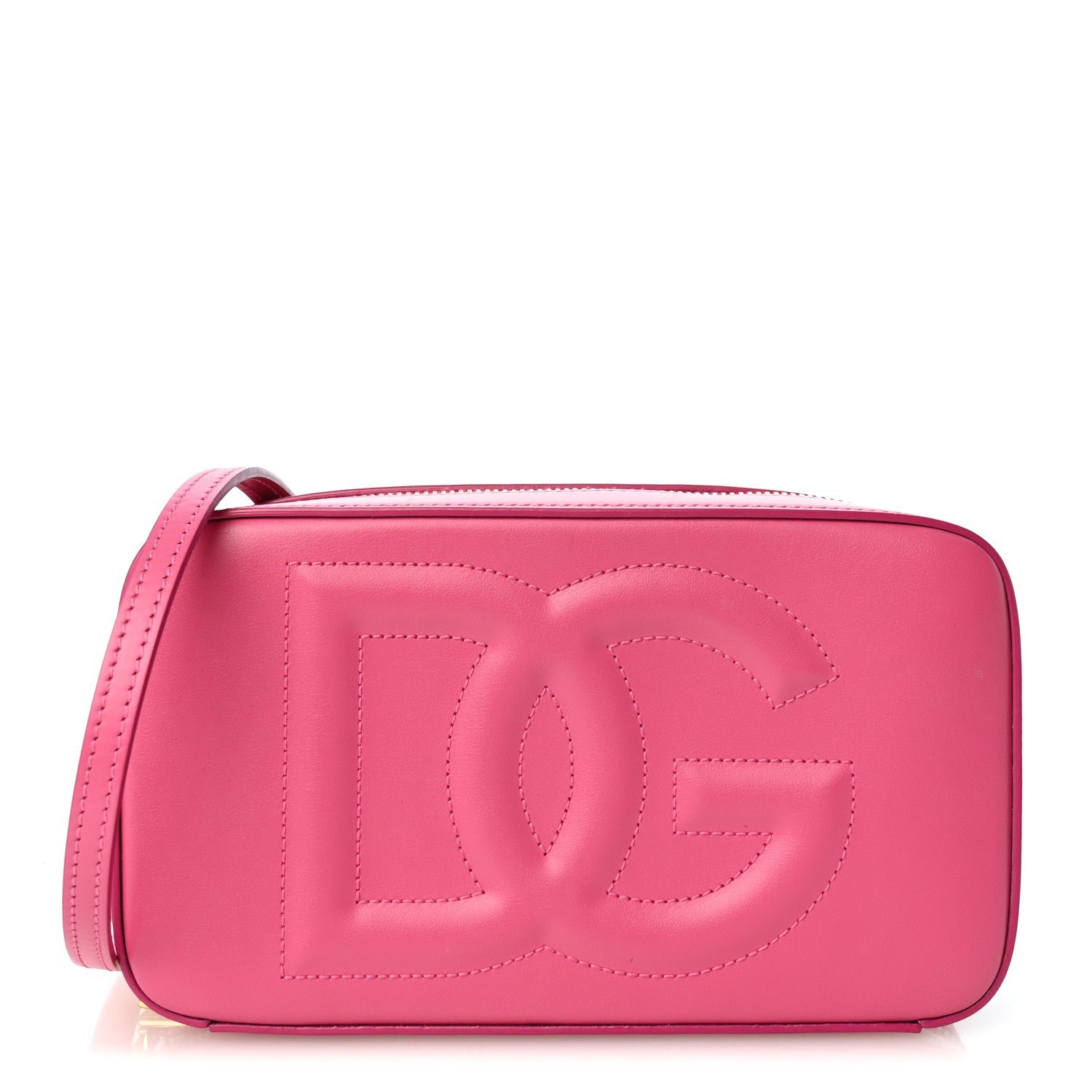Dolce & Gabbana Calfskin Small DG Logo Camera Crossbody Bag Glicine