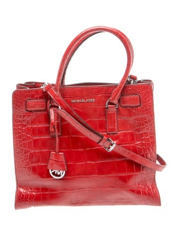 Embossed Leather Top Handle Bag