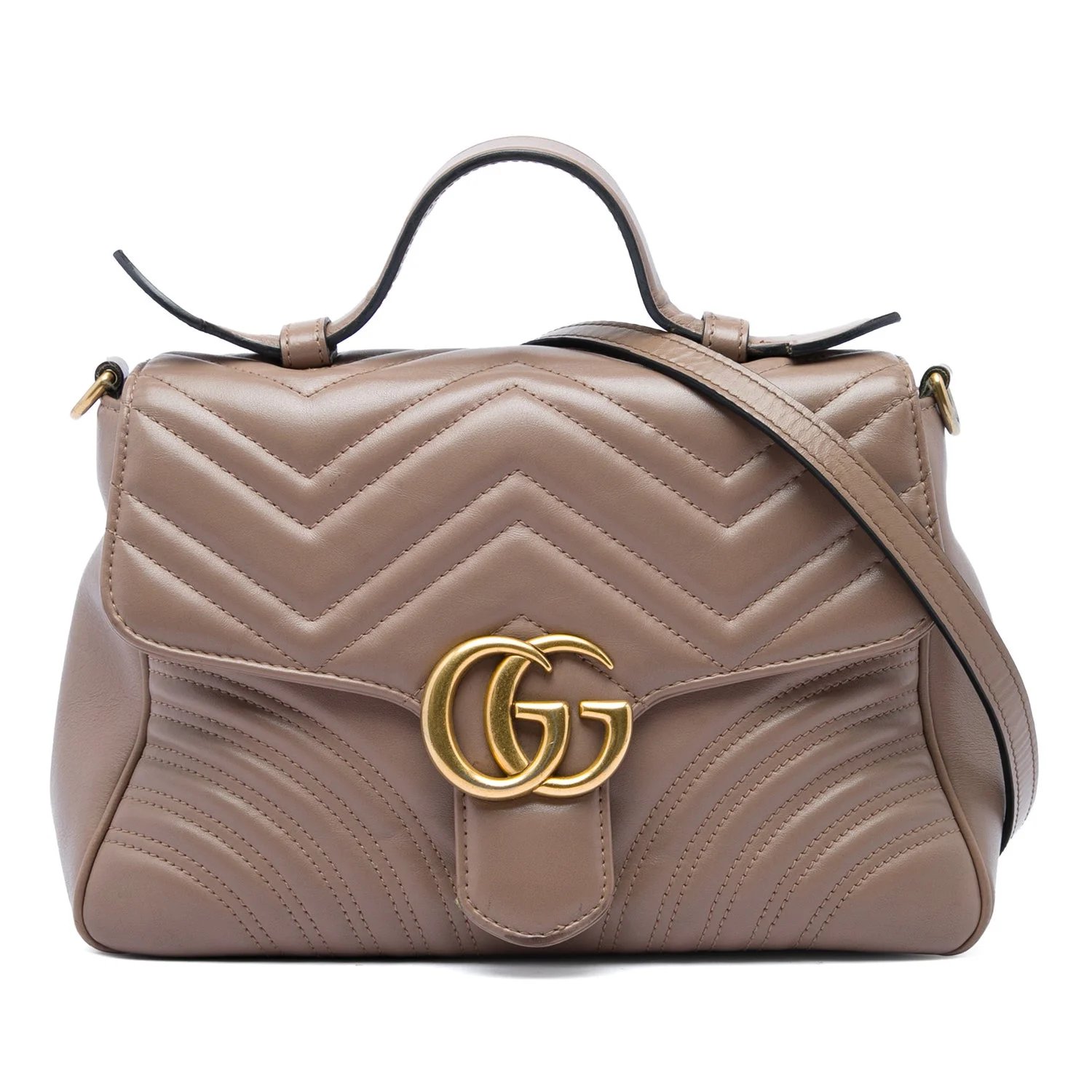 Small GG Marmont Matelasse Calfskin Top Handle Bag