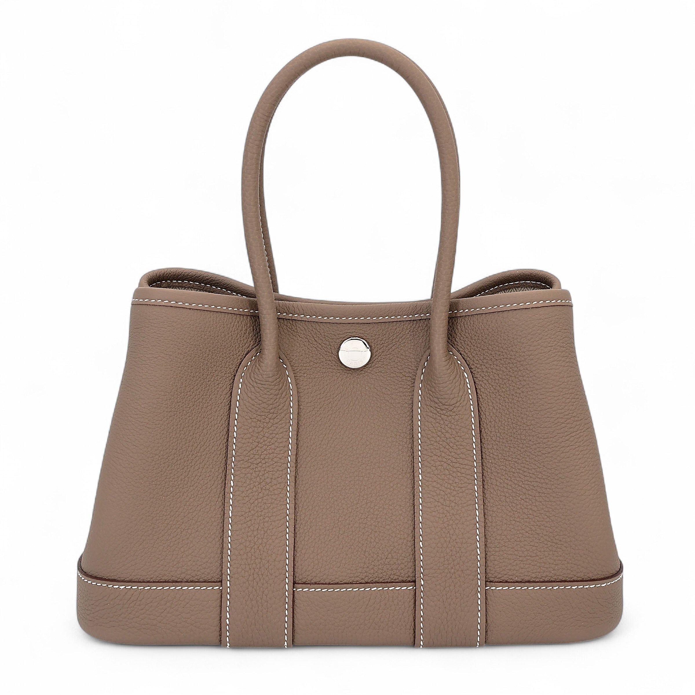 Hermes Brand New ( Rank N ) HERMÈS Neo Garden Party 23 Etoupe (18) Negonda Palladium hardware K (2025)