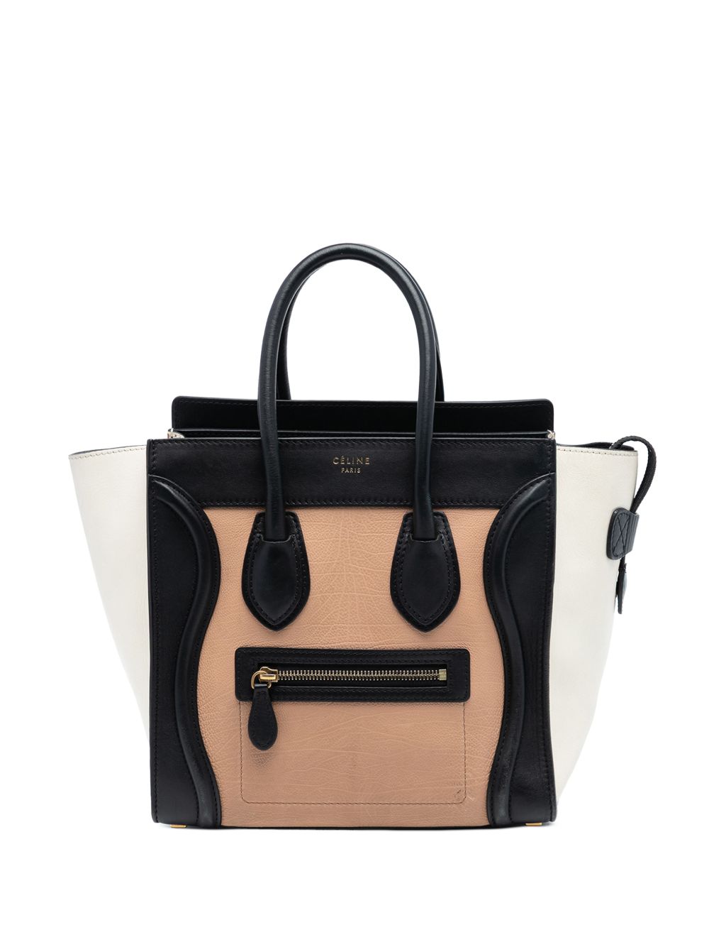 2013 Micro Tricolor Leather Luggage Tote handbag