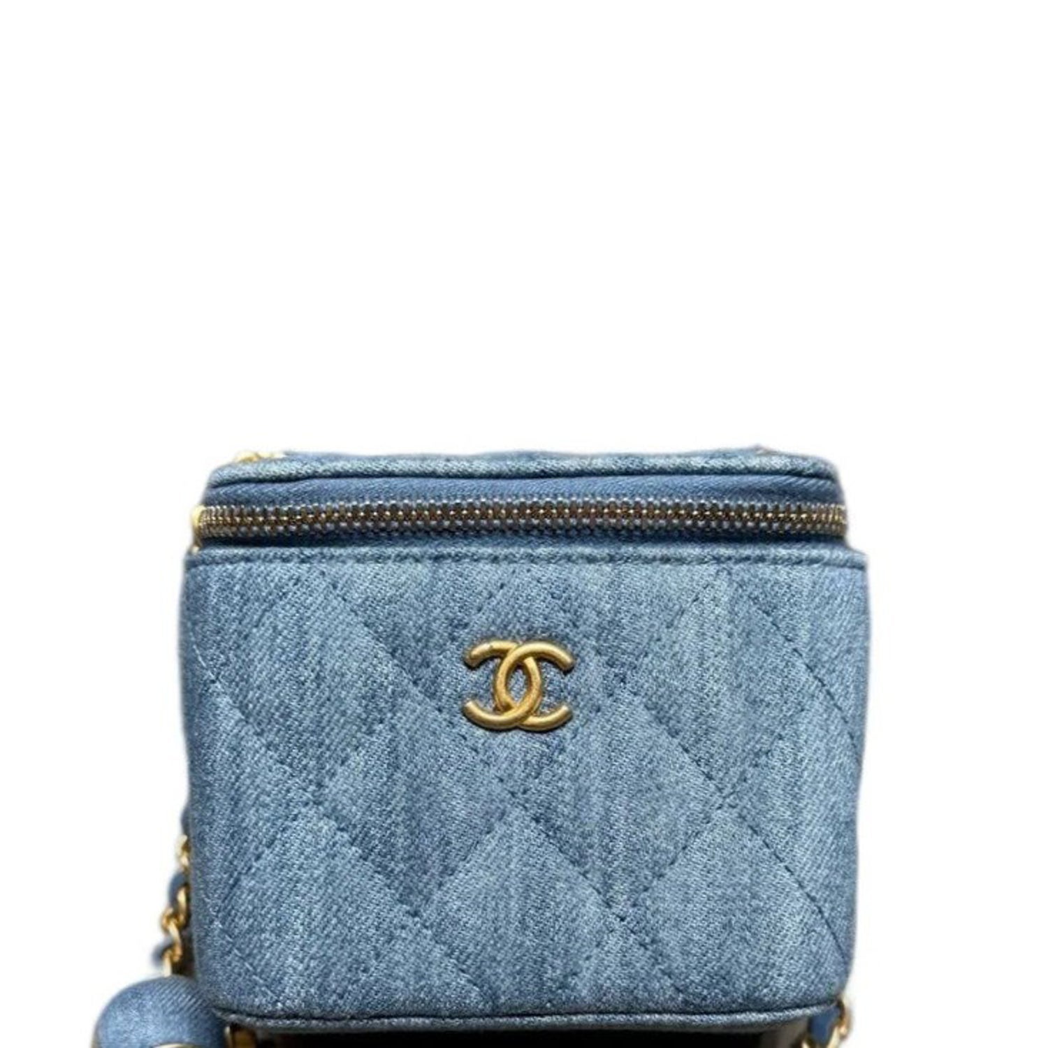 Chanel Denim Pearl Crush Vanity Case Mini