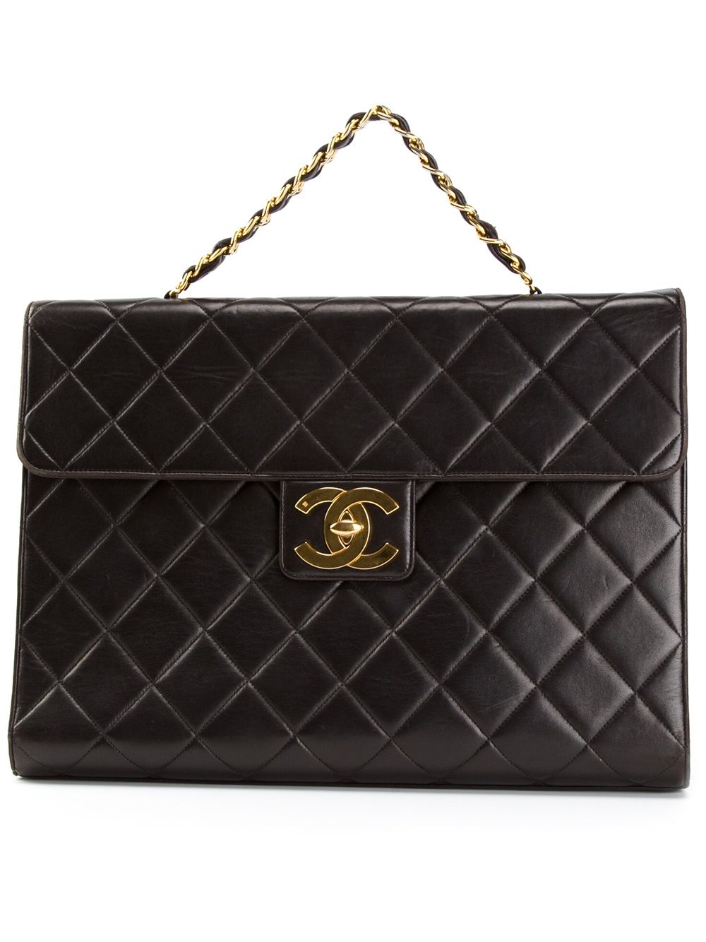 quilted classic flap jumbo brief case