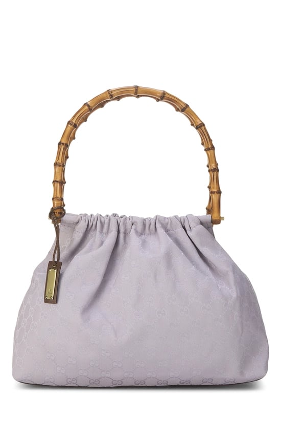 Purple GG Canvas Bamboo Top Handle Bag