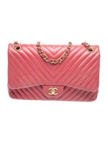 Jumbo Chevron Double Flap Bag
