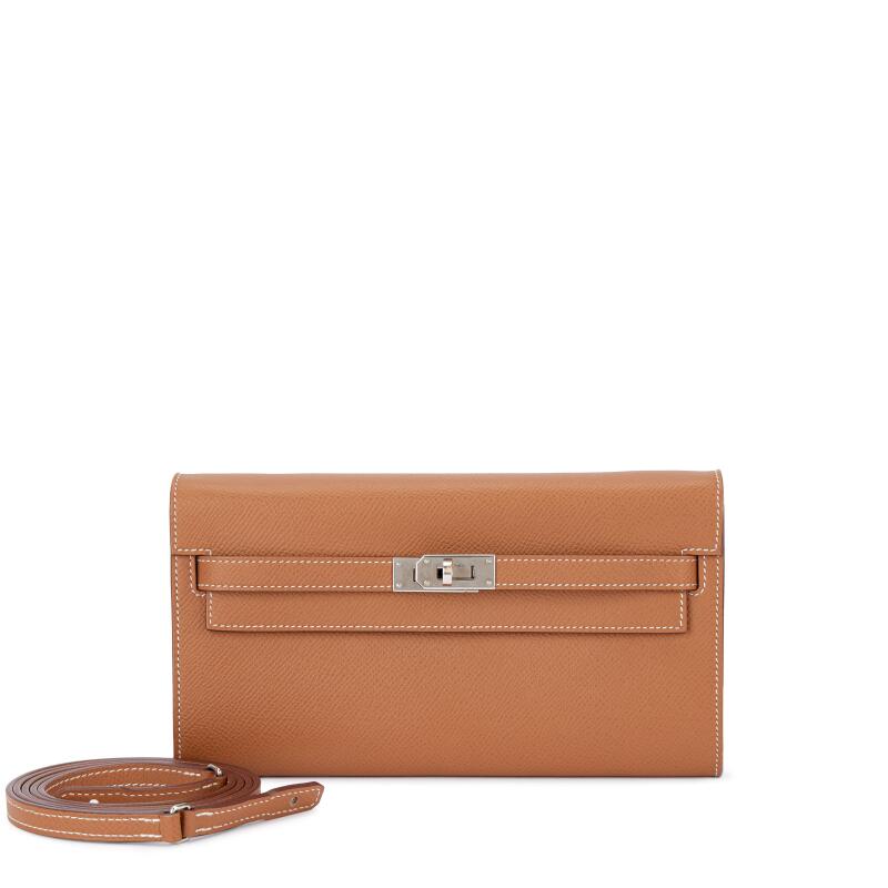 Hermes Gold Epsom Kelly-To-Go Wallet Palladium Hardware, 2021