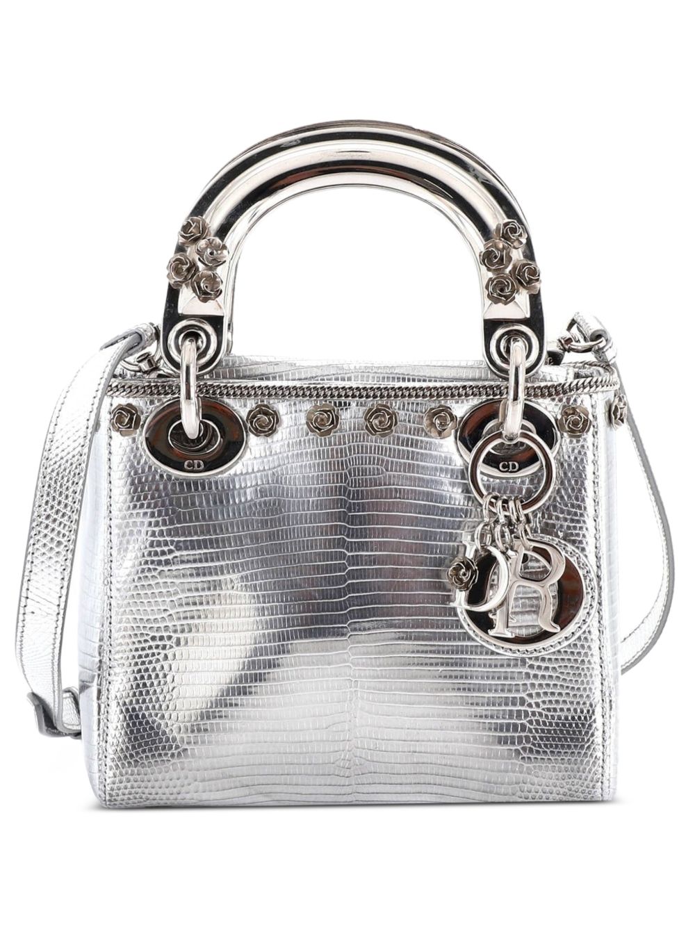 Lady Dior Bag Lizard with Metal Applique Mini satchel