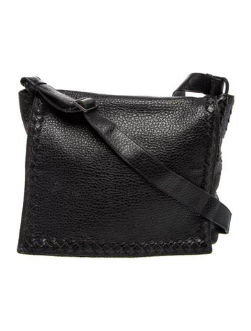 Intrecciato Leather Messenger Bag