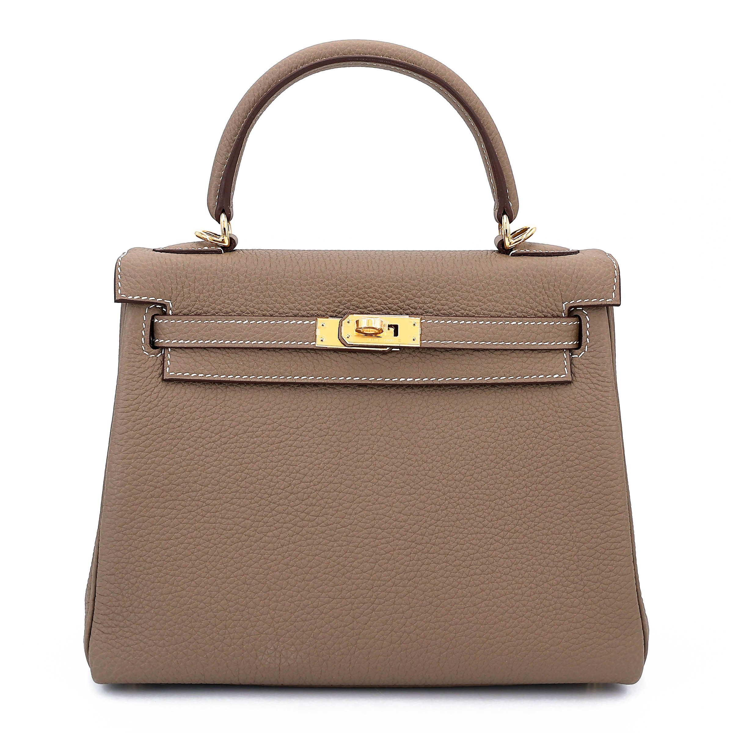 Brand New ( Rank N ) HERMÈS Kelly 25 Etoupe (18) Togo Gold hardware K (2025)