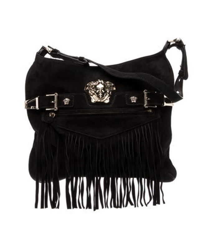 Versace Suede Shoulder Bag