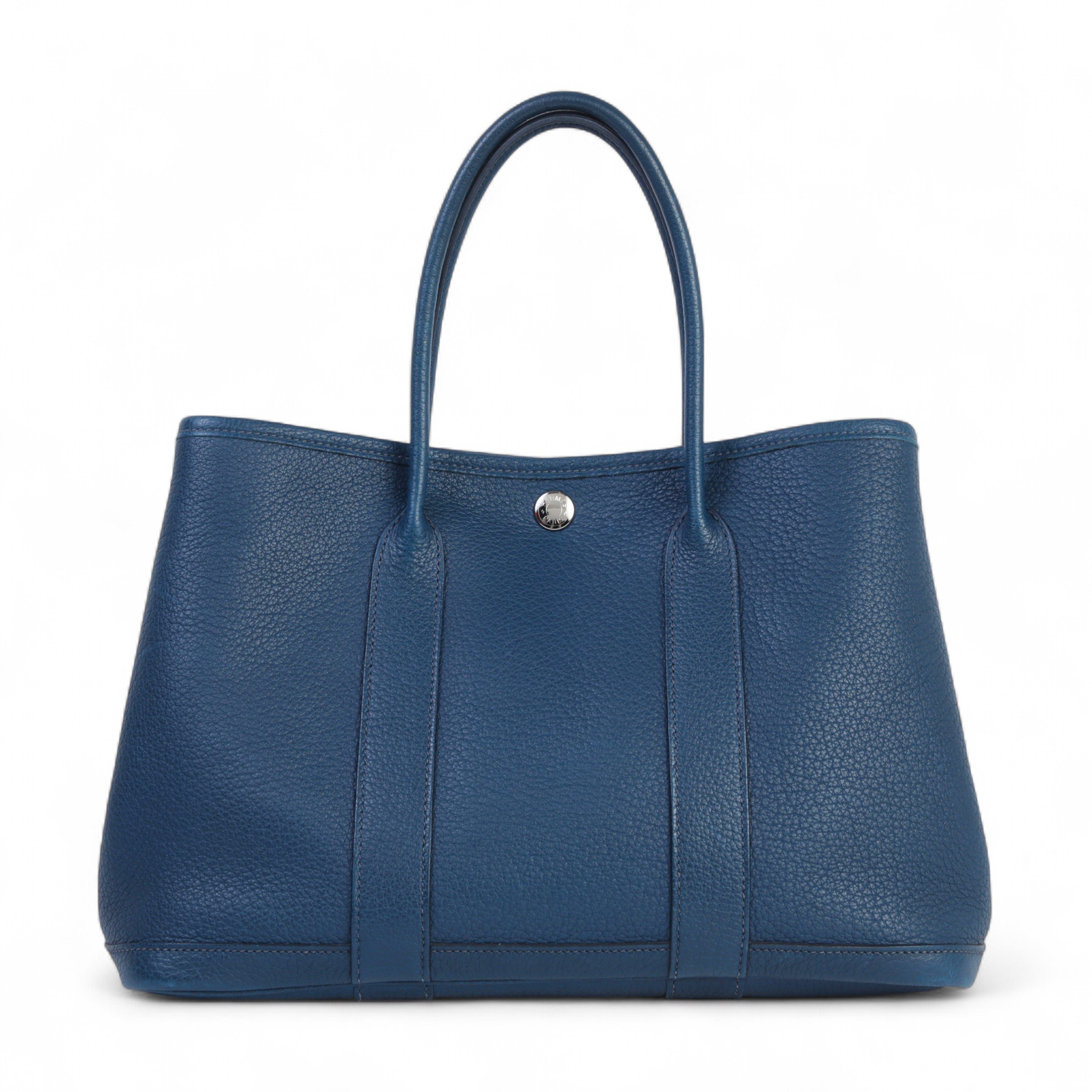 Hermes Very Good ( Rank A) HERMÈS Garden Party TPM Bleu de Malte (7L) Negonda Palladium hardware Square L (2008)
