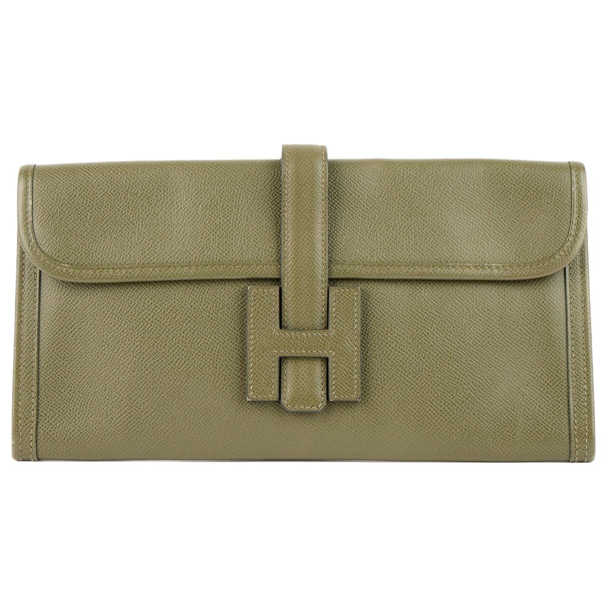 Jige leather clutch bag