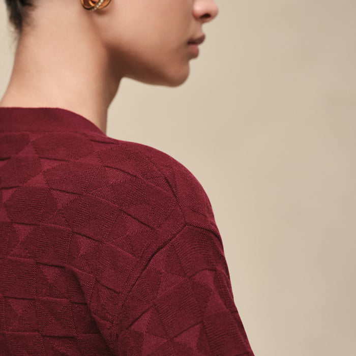 Rouge Carmin "Medor" Long-sleeve Cardigan