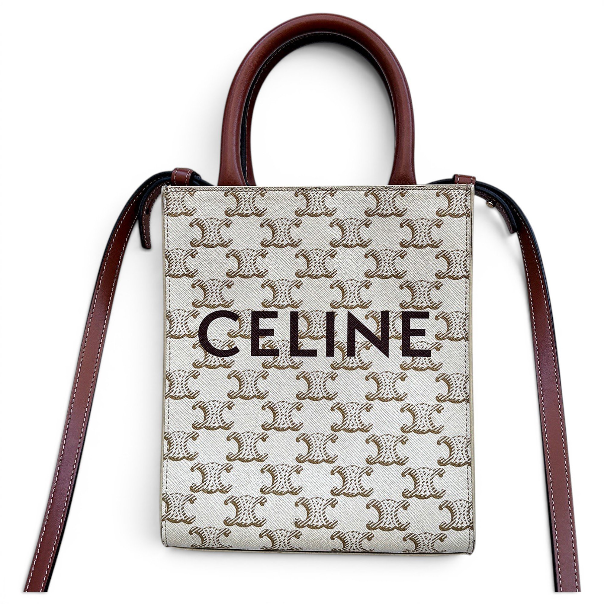Celine Cabas Vertical leather tote