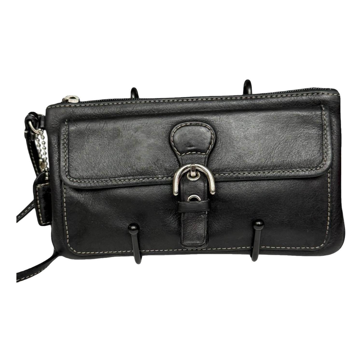 Leather clutch bag