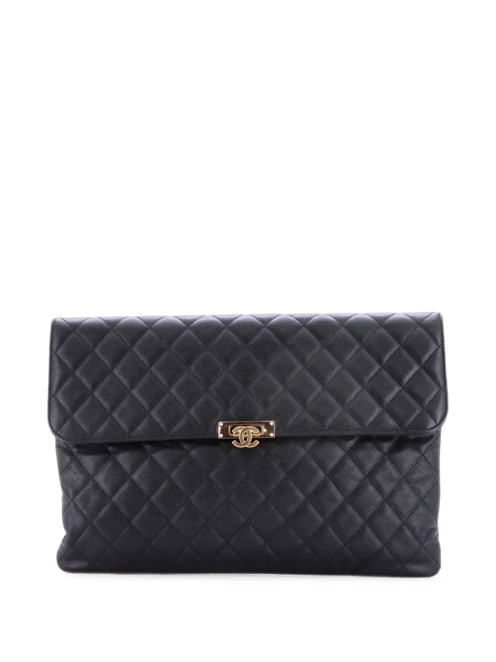Golden Class O Case Quilted Caviar Large clutch bag