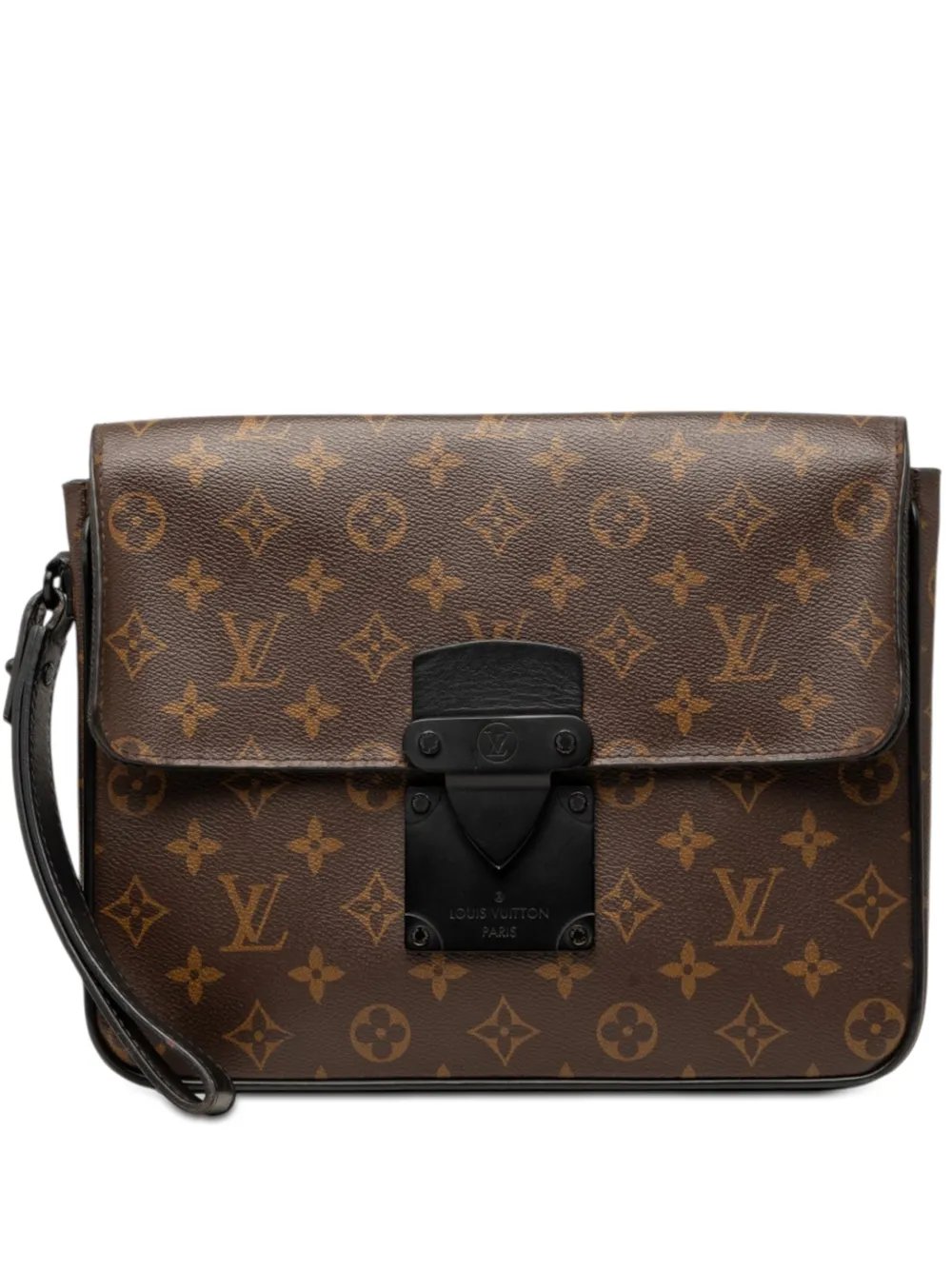 2021-2026 Monogram Macassar S Lock A4 Pouch clutch bag