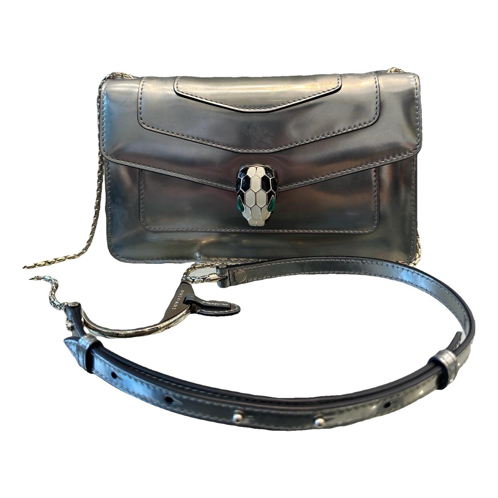 Serpenti patent leather handbag