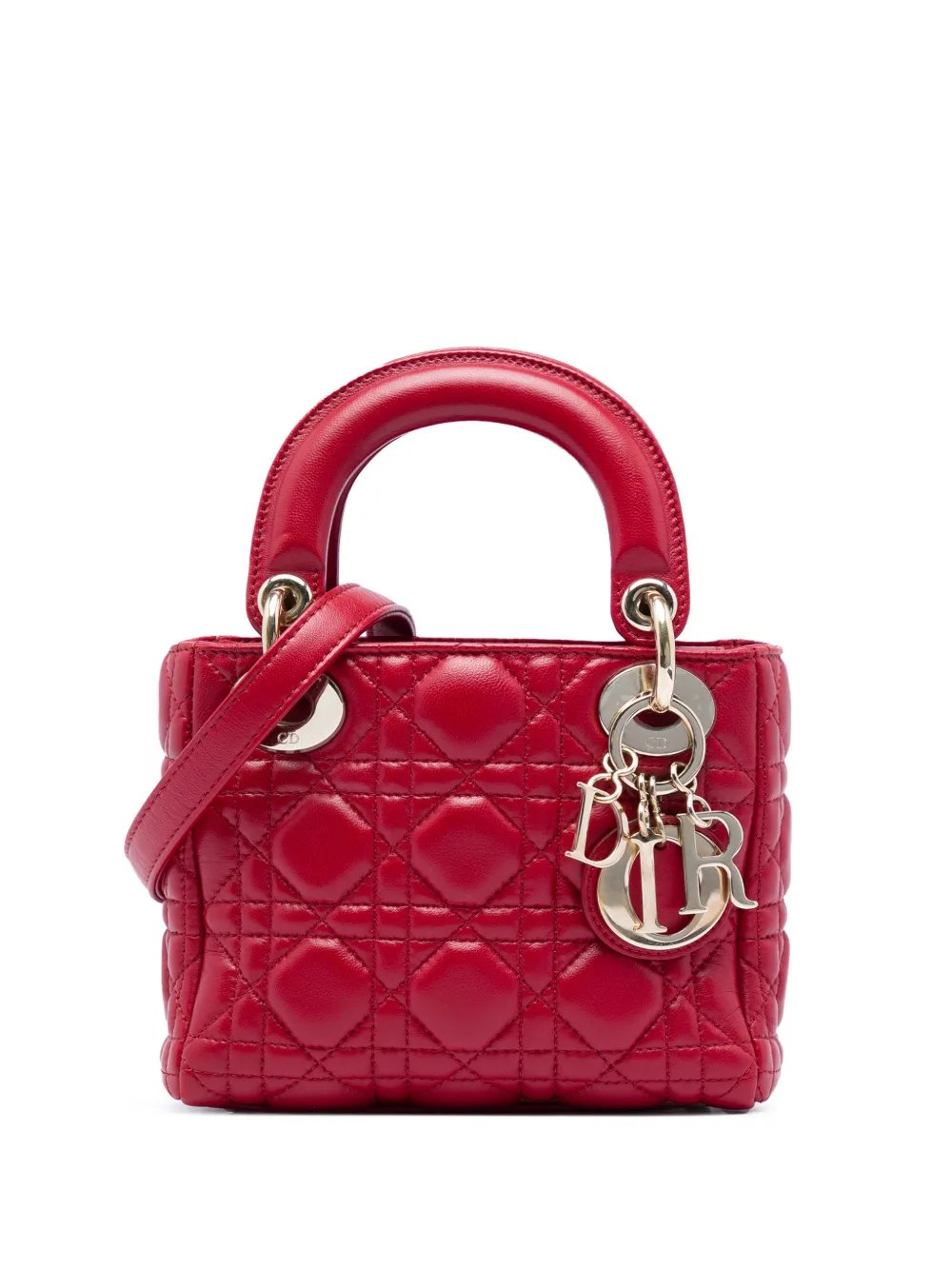 2017 Mini Lambskin Cannage Lady Dior satchel