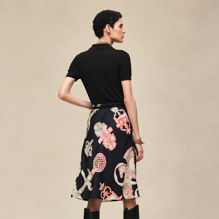 Noir "Ferronnerie Remix" Slanted Skirt